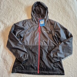 Columbia women's size Small Center Ridge lined hooded gray windbreaker NEW